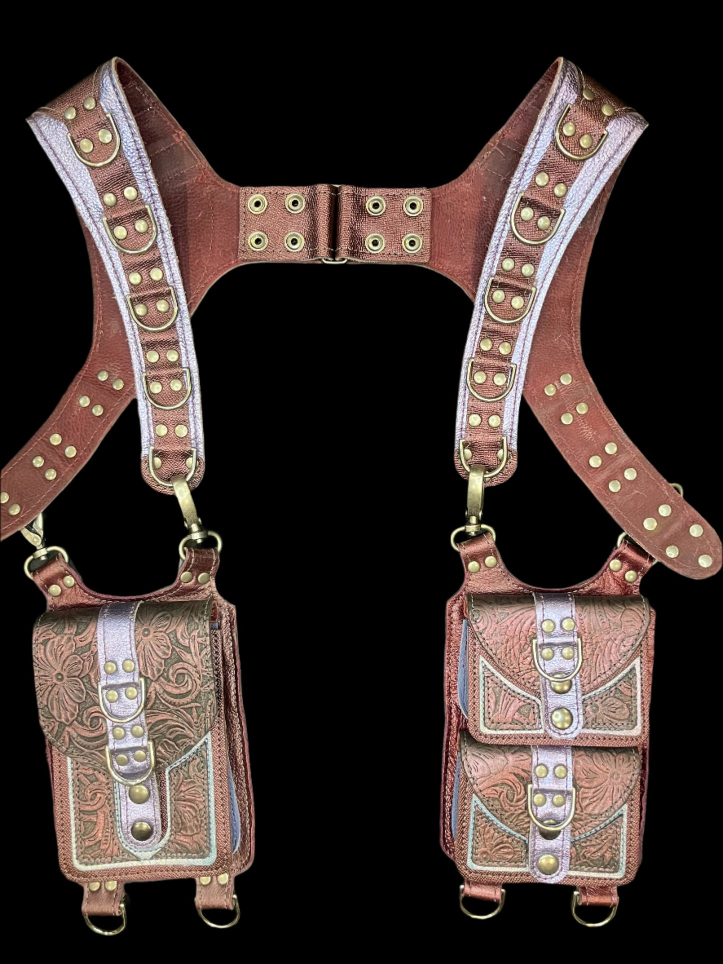 Belladonna holster laid flat on a black background