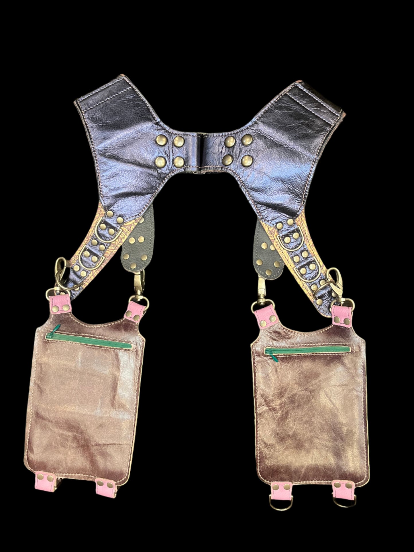 Back view of linden hall holster showing hidden zipper pockets