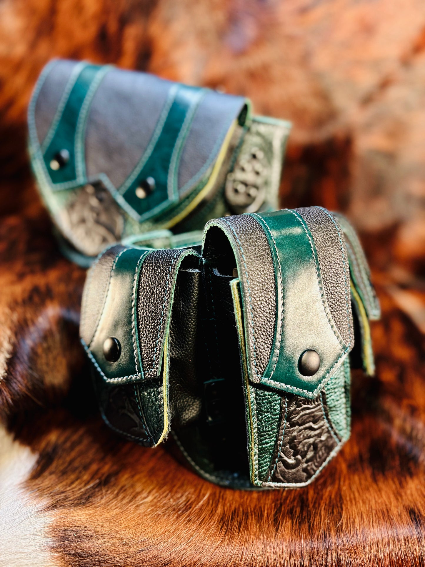 Fixated on Verdigris Regal Belt B (Sized to Order)