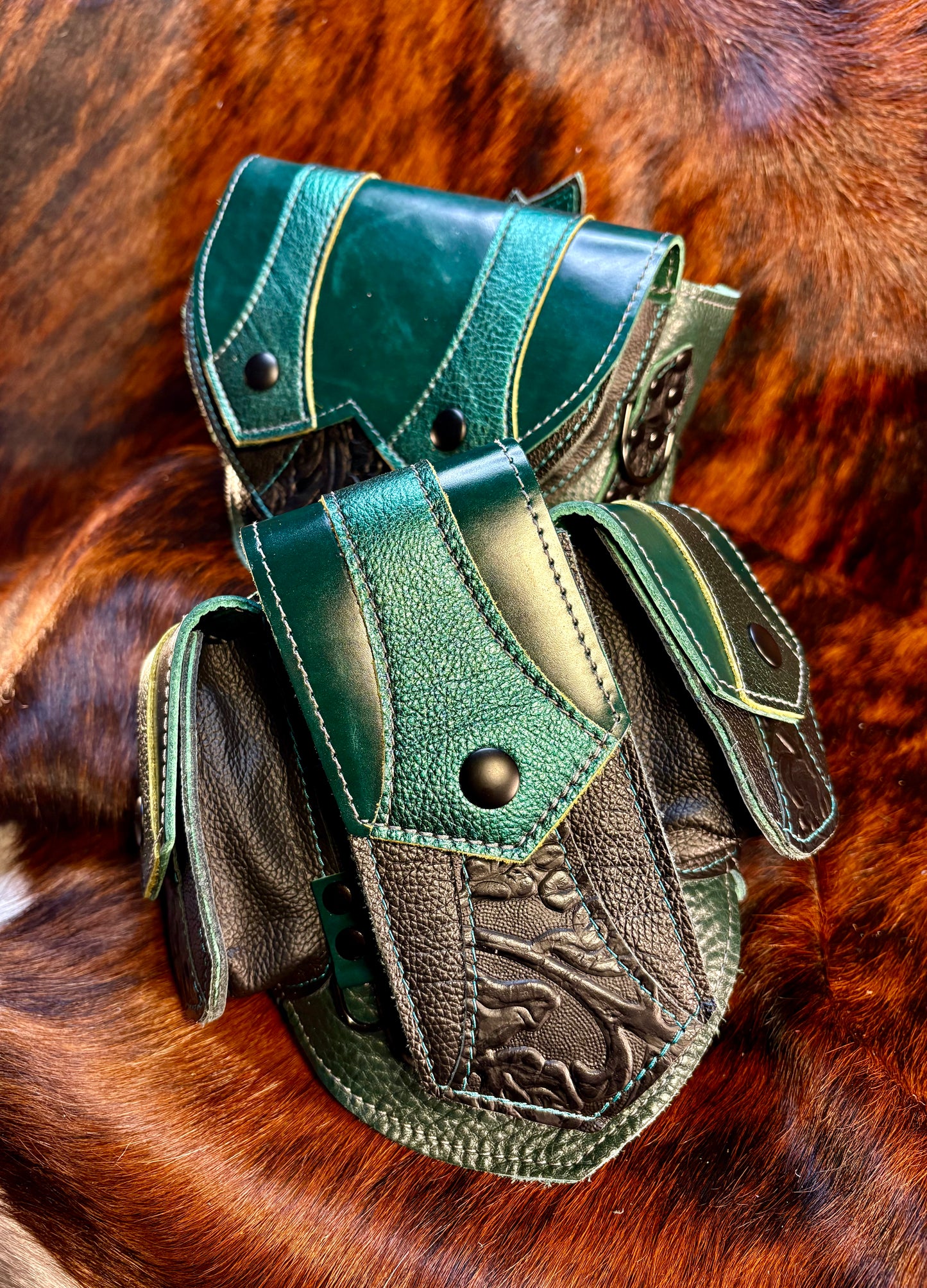 Fixated on Verdigris Regal Belt E (Sized to Order)