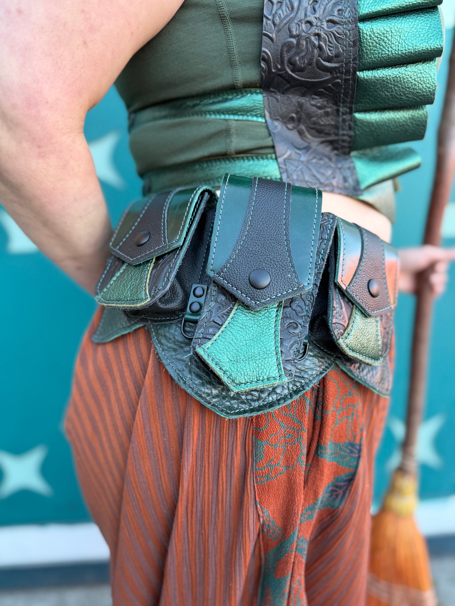 Fixated on Verdigris Regal Belt A (Sized to Order)